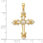 Sterling Silver Gold-plated CZ Cross Pendant - Image 4