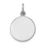 SS Rhodium-plated Circle Disk and Cross with Blue Crystal Pendant - Image 3