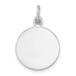 SS Rhodium-plated Circle Disk and Cross with Pink Crystal Pendant - Image 3