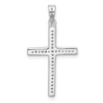Sterling Silver Rhodium-plated Polished and CZ Latin Cross Pendant - Image 3