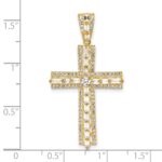 Sterling Silver Gold-tone CZ Latin Cross Pendant - Image 4