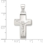 Sterling Silver Polished Crucifix Cross Pendant - Image 4