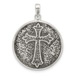 Sterling Silver Oxidized Sacred Heart of Jesus Reversible Medal Pendant - Image 3