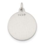 Sterling Silver Antiqued Solid Baptism Medal - Image 3