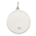 Sterling Silver Antiqued Solid Confirmation Pendant - Image 3