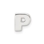 Sterling Silver E-coated Letter P Slide Charm