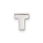 Sterling Silver E-coated Letter T Slide Charm - Image 3