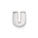 Sterling Silver E-coated Letter U Slide Charm