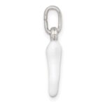Sterling Silver White Enamel Italian Horn Pendant - Image 2