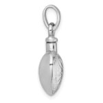Sterling Silver Rhodium-plated Polished and Textured Heart with Leaves Ash Holder Pendant - Image 2