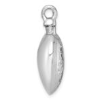 Sterling Silver Rhodium-plated Heart with Center Heart Design Ash Holder Pendant - Image 2