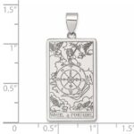 Sterling Silver Wheel of Fortune Tarot Card Pendant - Image 4