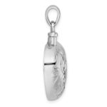 Sterling Silver Rhodium-plated Polished Enameled ALWAYS IN MY HEART Ash Holder Pendant - Image 2
