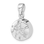 Sterling Silver Rhodium-plated Polished Sand Dollar Ash Holder Pendant - Image 4