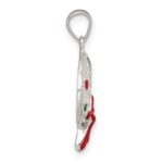 Sterling Silver Polished and Textured Enameled Wreath Charm - Image 2