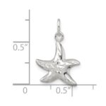 Sterling Silver Polished and Diamond-cut 3-D Starfish Charm - Image 4