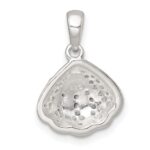 Sterling Silver Polished CZ Shell Pendant - Image 3