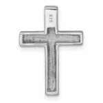 Sterling Silver Rhodium-plated Polished Enameled Latin Cross Chain Slide Pendant - Image 3