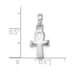 Sterling Silver Rhodium-plated Polished Small Ankh Cross Pendant - Image 4