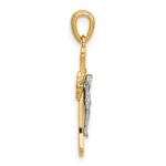Sterling Silver Gold-tone and Rhodium-plated Polished Crucifix Cross Pendant - Image 2