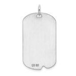 SS Rhodium-plated Polished Front/Satin Back Engravable Dog Tag - Image 3