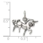 Sterling Silver Antiqued Unicorn Charm - Image 3