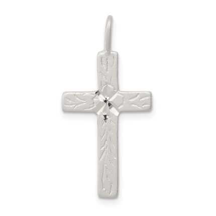 Sterling Silver Diamond-cut Cross Pendant