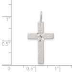 Sterling Silver Diamond-cut Cross Pendant - Image 3