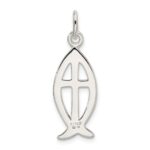 Sterling Silver Ichthus Fish Cross Charm - Image 3