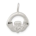 Sterling Silver Satin Claddagh Charm
