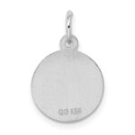 Sterling Silver Rhodium-plated Cross Disc Charm - Image 3