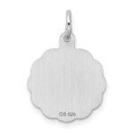 Sterling Silver Rhodium-plated Graduation Day Disc Charm - Image 3