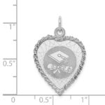 Sterling Silver Rhodium-plated Graduation Cap & Diploma Disc Charm - Image 4