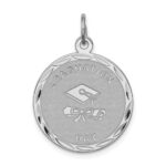 Sterling Silver Rhodium-plated Graduation Day Disc Charm