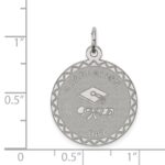 Sterling Silver Rhodium-plated Graduation Day Disc Charm - Image 4