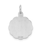 Sterling Silver Rhodium-plated Happy Birthday Disc Charm - Image 3