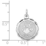 Sterling Silver Rhodium-plated Its a Girl Charm - Image 3