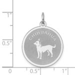 Sterling Silver Rhodium-plated Chihuahua Disc Charm - Image 3