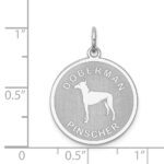 Sterling Silver Rhodium-plated Doberman Pinscher Disc Charm - Image 3