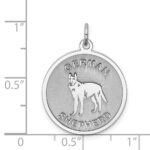 Sterling Silver Rhodium-plated German Shepherd Disc Charm - Image 3