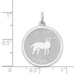 Sterling Silver Rhodium-plated Labrador Retrieve Disc Charm - Image 3