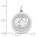 Sterling Silver Rhodium-plated Pekingese Disc Charm - Image 3