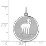 Sterling Silver Rhodium-plated Poodle Disc Charm - Image 3