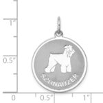 Sterling Silver Rhodium-plated Schnauzer Disc Charm - Image 3