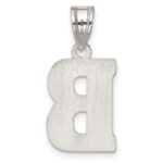 Sterling Silver Rhodium-plated Letter B Initial Pendant - Image 3