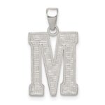 Sterling Silver Rhodium-plated Letter M Initial Pendant