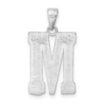 Sterling Silver Rhodium-plated Letter M Initial Pendant - Image 3