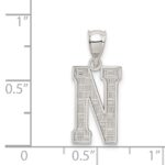 Sterling Silver Rhodium-plated Letter N Initial Pendant - Image 3