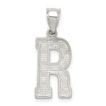 Sterling Silver Rhodium-plated Letter R Initial Pendant