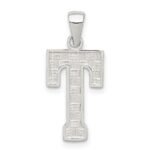 Sterling Silver Rhodium-plated Letter T Initial Pendant